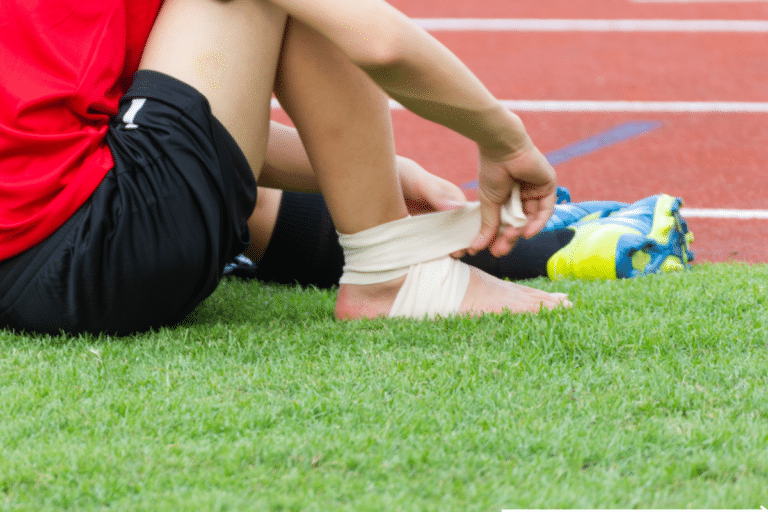 an athlete injured on the pitch