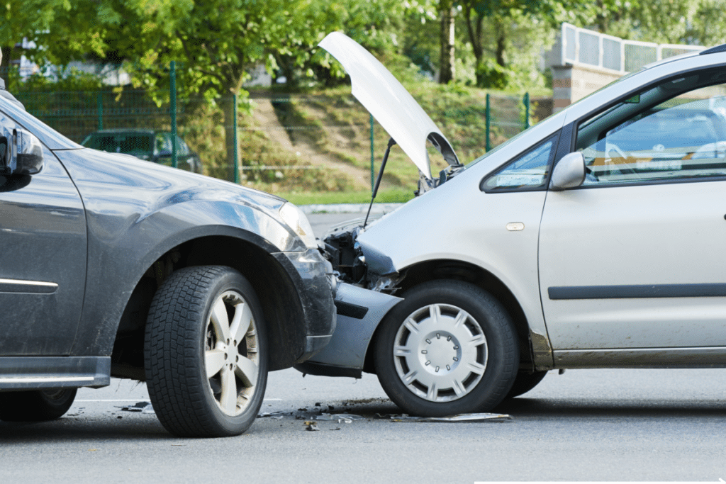 Line of sight car accident scene