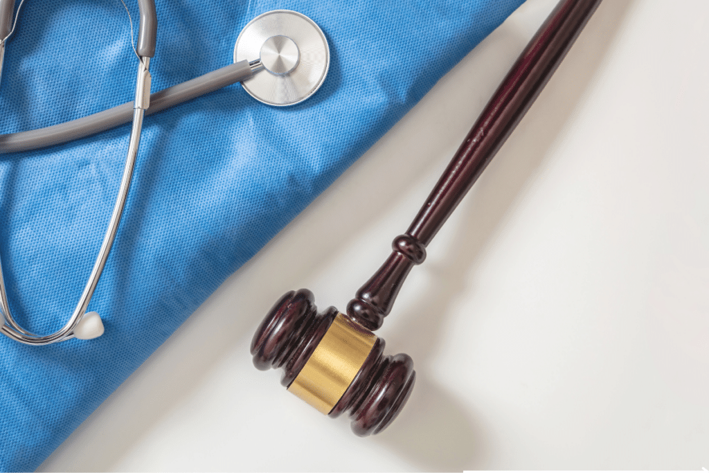 a stethoscope and gavel