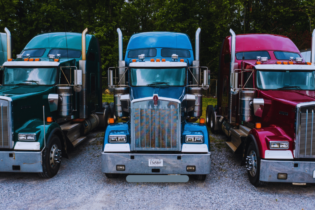 Trucks parked at the car truck station
