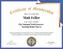 Matt Feller 2024 Top 10 Nursing Home Trial Lawyer Certificate