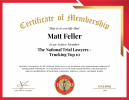 Matt Feller 2024 Top 10 Trucking Trial Lawyers Certificate